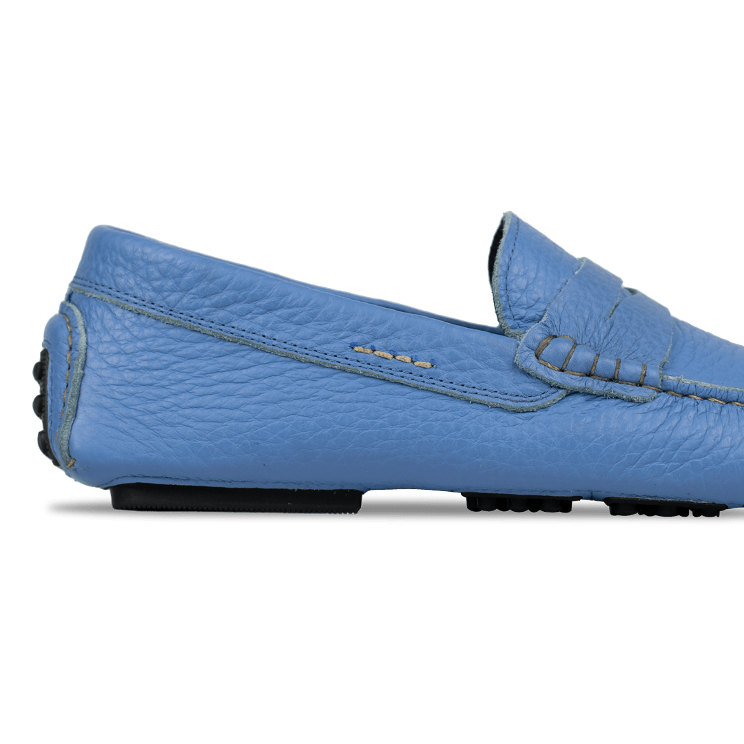 Gary:Mocassin Homme - Gomme Bleu Azur - Bleather Maroc