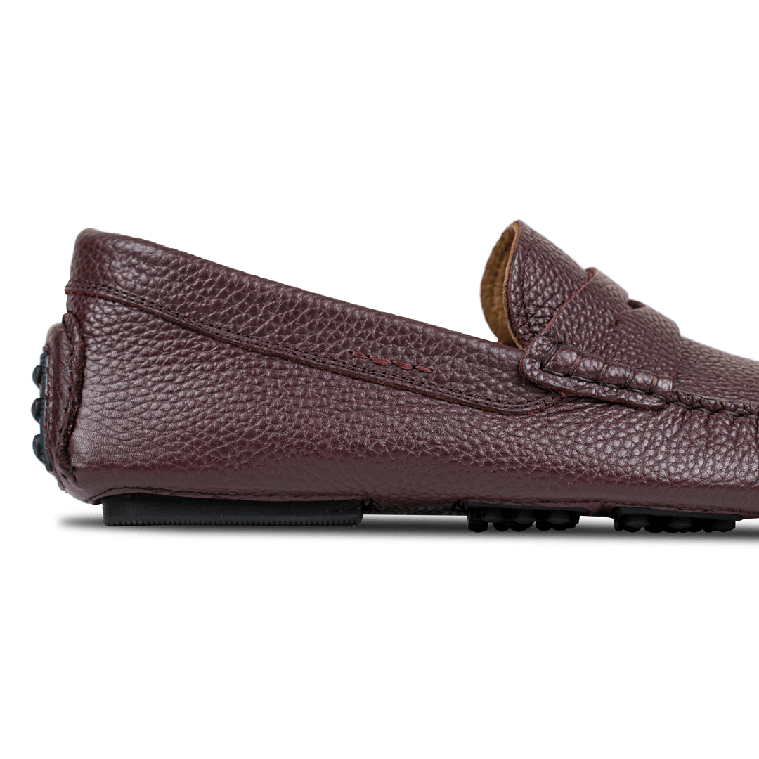 Gary:Mocassin Homme - Gomme Bordeaux - Bleather Maroc