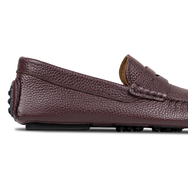 Gary:Mocassin Homme - Gomme Bordeaux - Bleather Maroc