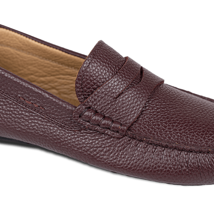 Gary:Mocassin Homme - Gomme Bordeaux - Bleather Maroc