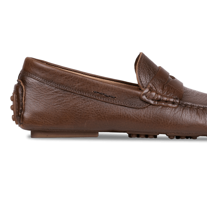 Gary:Mocassin Homme - Gomme Marron grainé - Bleather Maroc