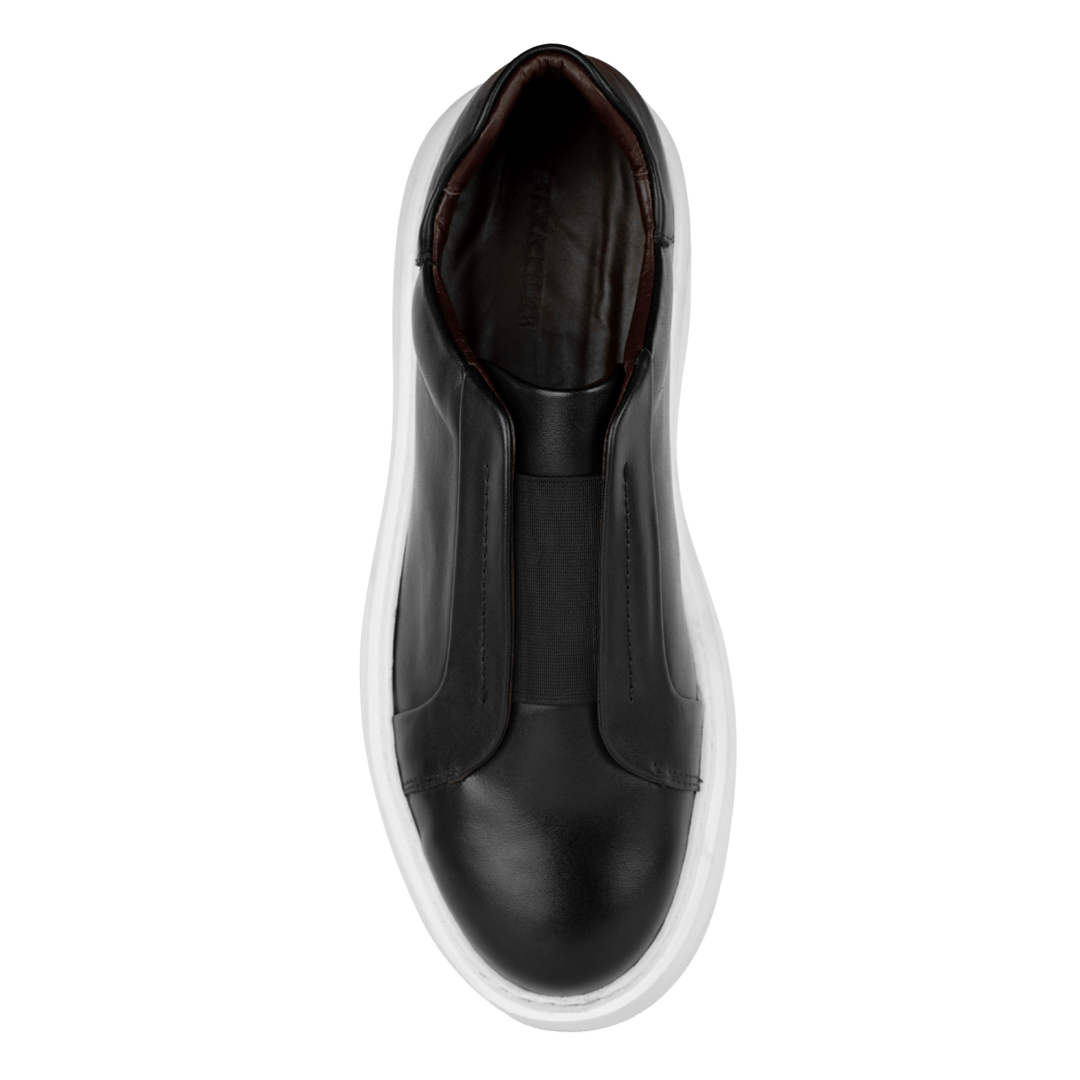 George : Sneakers Homme - Cuir Noir - Bleather Maroc