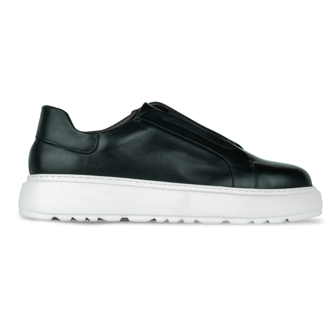 George : Sneakers Homme - Cuir Noir - Bleather Maroc