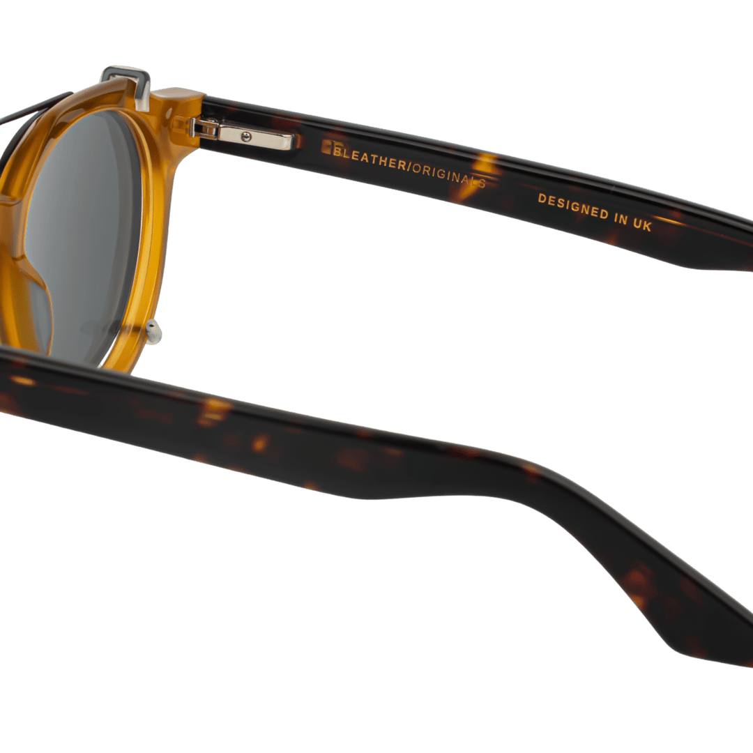Ginkgo: Lunettes à clips de luxe Caramel - Bleather Maroc