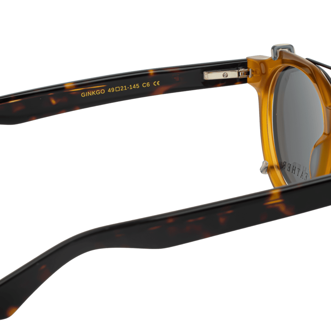 Ginkgo: Lunettes à clips de luxe Caramel - Bleather Maroc