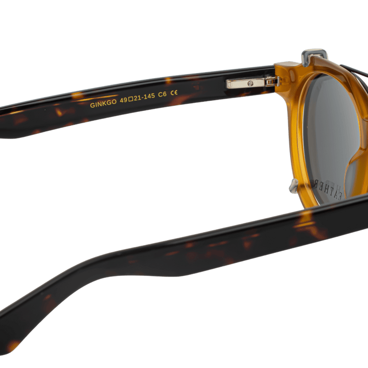 Ginkgo: Lunettes à clips de luxe Caramel - Bleather Maroc