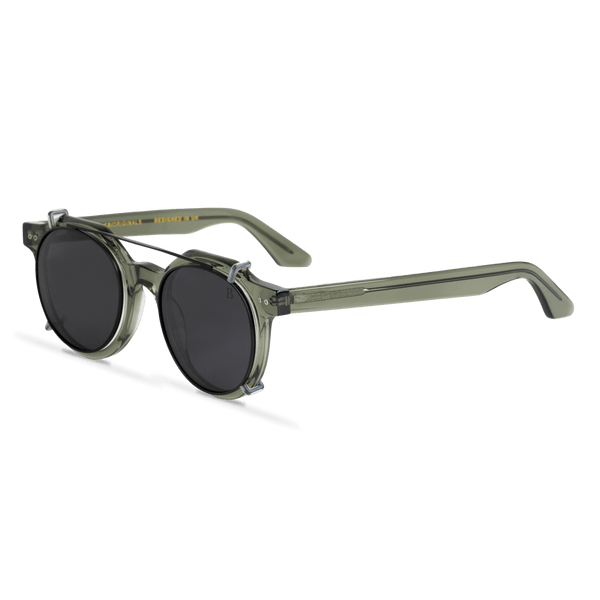 Ginkgo: Lunettes à clips de luxe Gris transparent