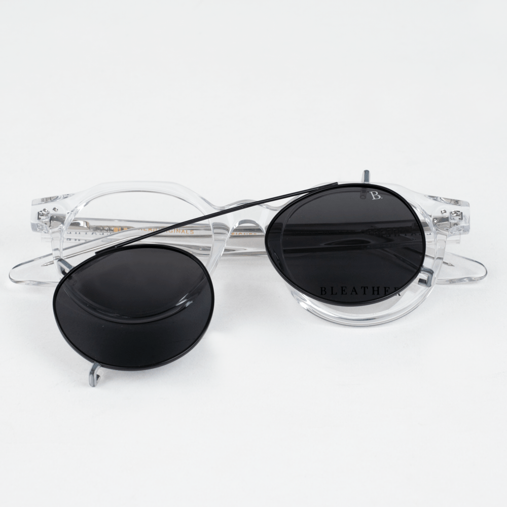 Ginkgo: Lunettes à clips de luxe transparent - Bleather Maroc
