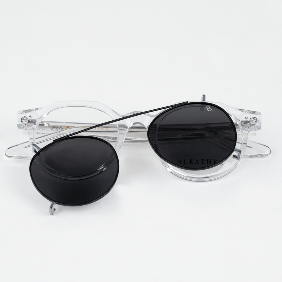 Ginkgo: Lunettes à clips de luxe transparent - Bleather Maroc