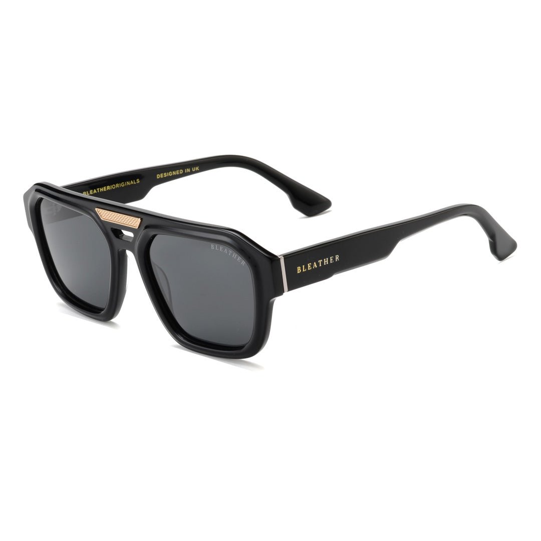 Glaston: Lunettes de soleil de luxe Noir - Bleather Maroc