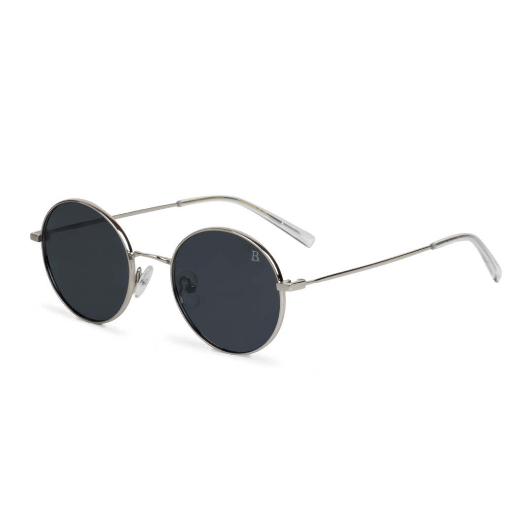 Globe S': Lunettes de soleil de luxe Noir Silver - Bleather Maroc