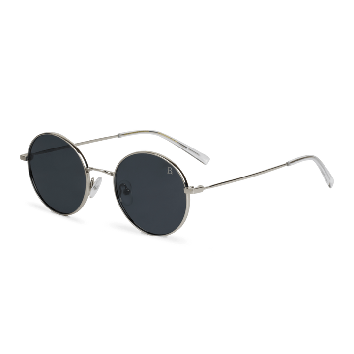 Globe S': Lunettes de soleil de luxe Noir Silver - Bleather Maroc