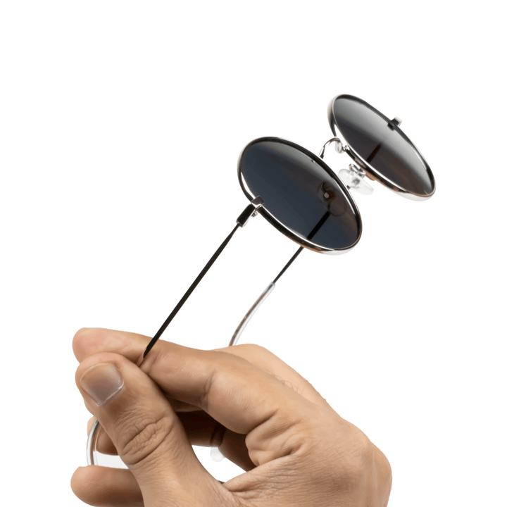 Globe S': Lunettes de soleil de luxe Noir Silver - Bleather Maroc