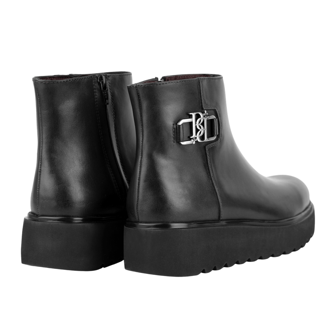 Grace: Bottines Femme - Cuir Noir - Bleather Maroc