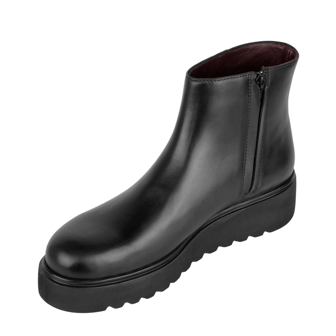 Grace: Bottines Femme - Cuir Noir - Bleather Maroc