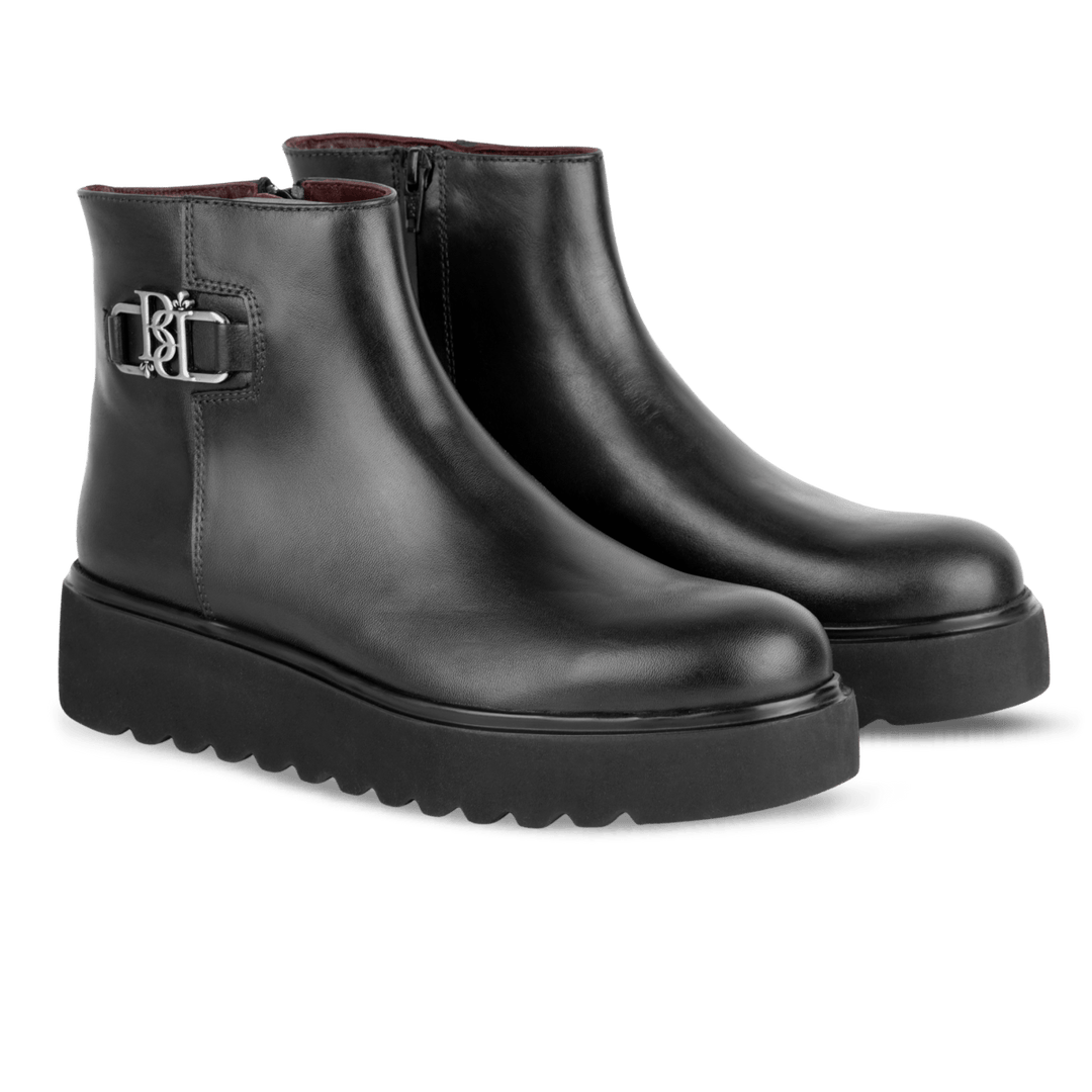 Grace: Bottines Femme - Cuir Noir - Bleather Maroc