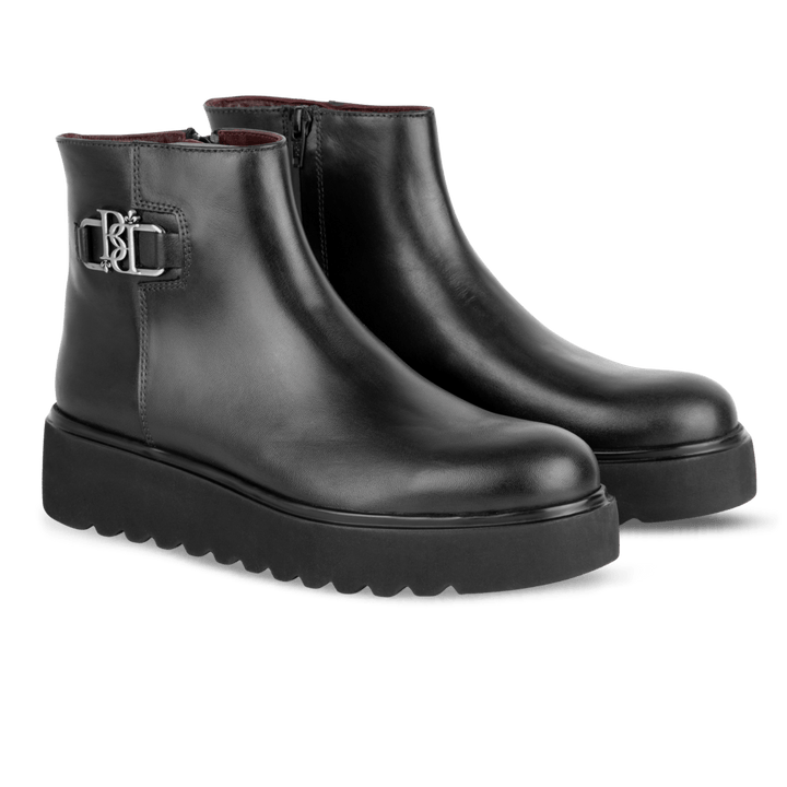 Grace: Bottines Femme - Cuir Noir - Bleather Maroc