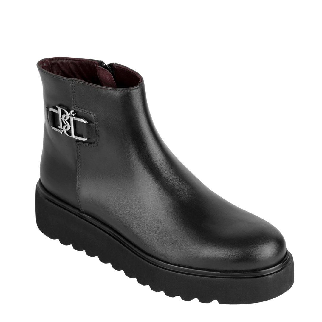 Grace: Bottines Femme - Cuir Noir - Bleather Maroc