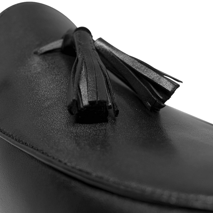 Hackney: Mocassin Homme - Cuir Noir - Bleather Maroc