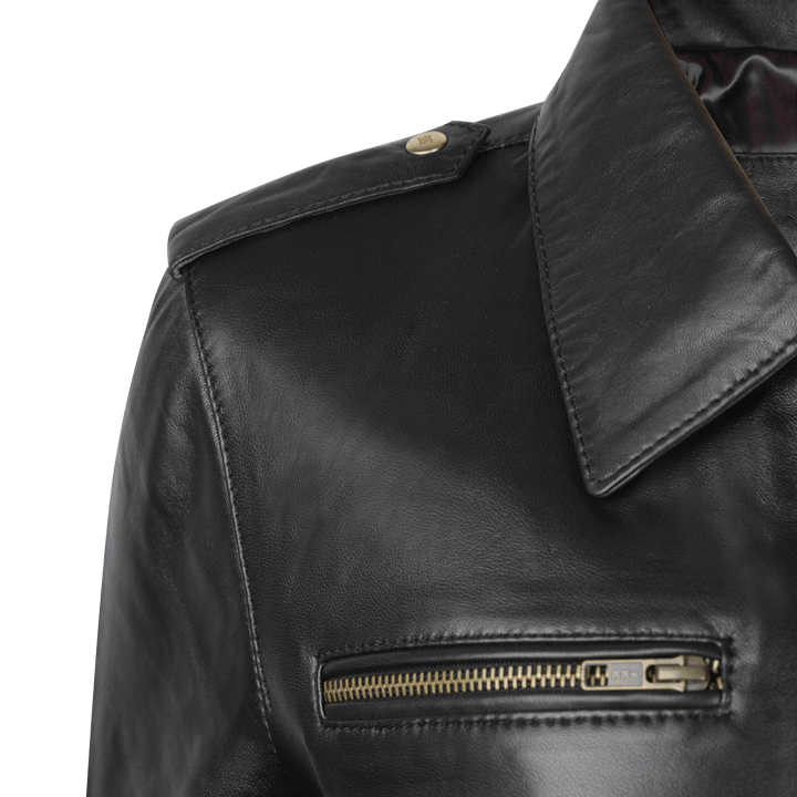 Hailey: Jacket Femme - Cuir Noir - Bleather Maroc