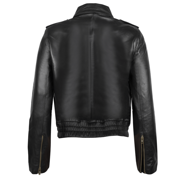 Hailey: Jacket Femme - Cuir Noir - Bleather Maroc
