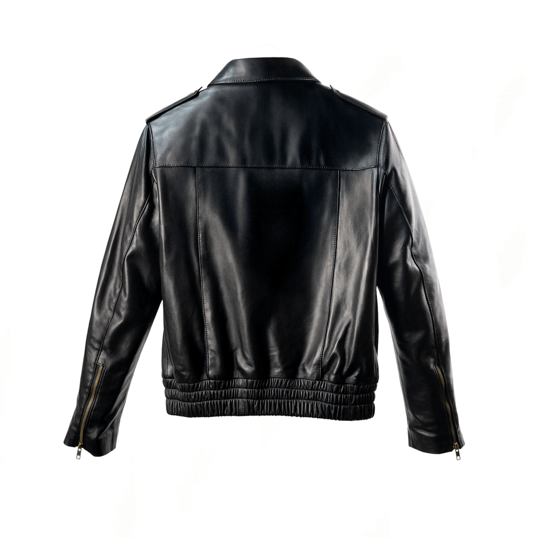 Hailey: Jacket Femme - Cuir Noir - Bleather Maroc