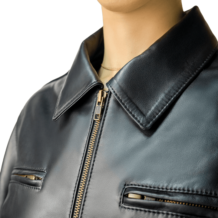 Hailey: Jacket Femme - Cuir Noir - Bleather Maroc