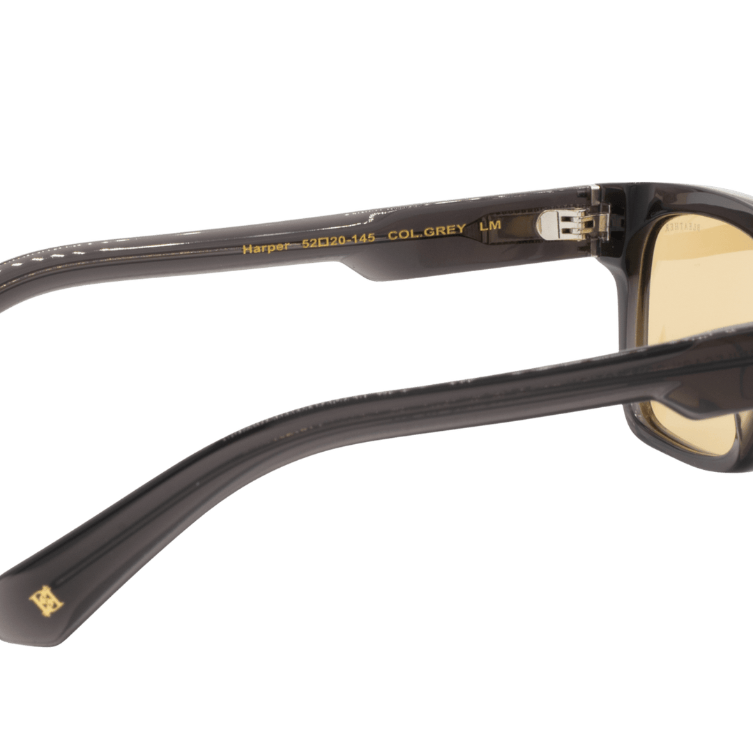 Harper - A': Lunettes de soleil de luxe Jaune trans/Gris - Bleather Maroc