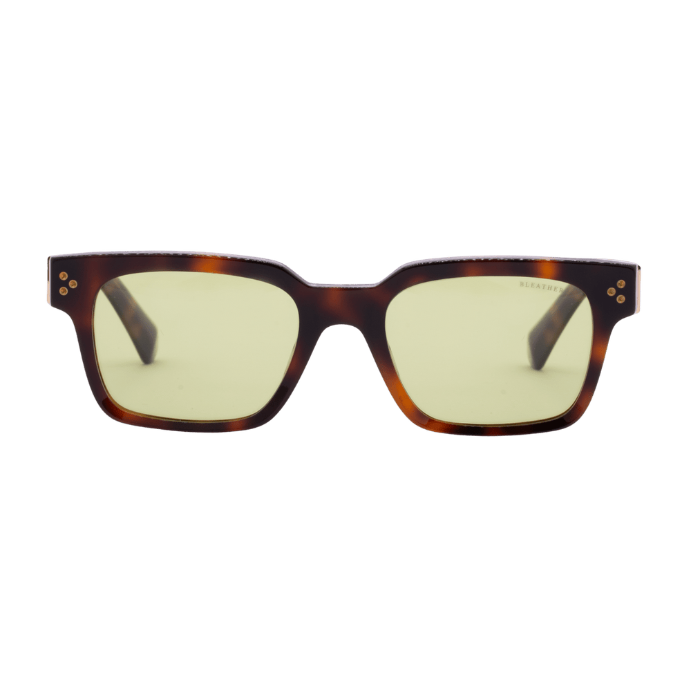 Harper A': Lunettes de soleil de luxe Vert trans/Havane - Bleather Maroc