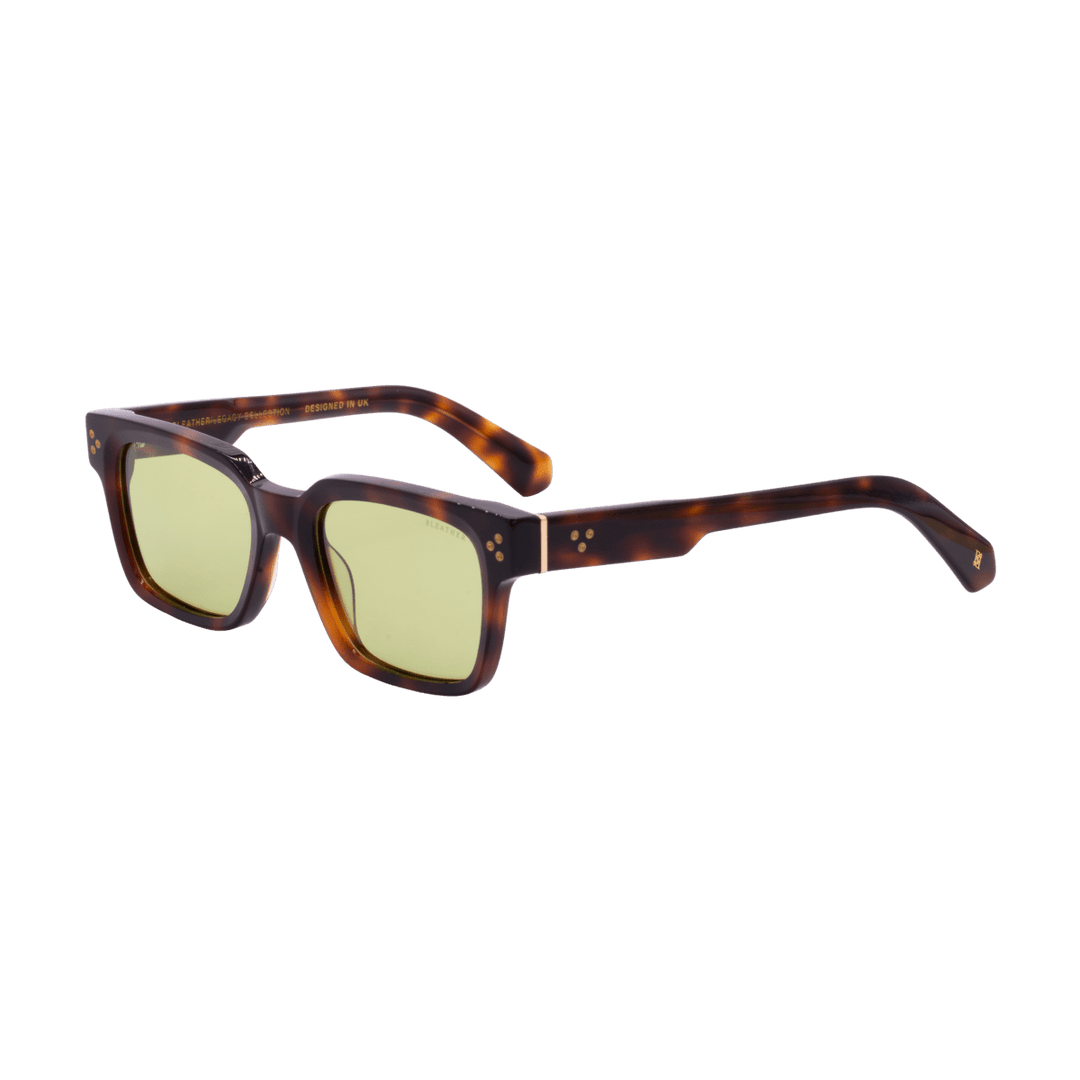 Harper A': Lunettes de soleil de luxe Vert trans/Havane - Bleather Maroc