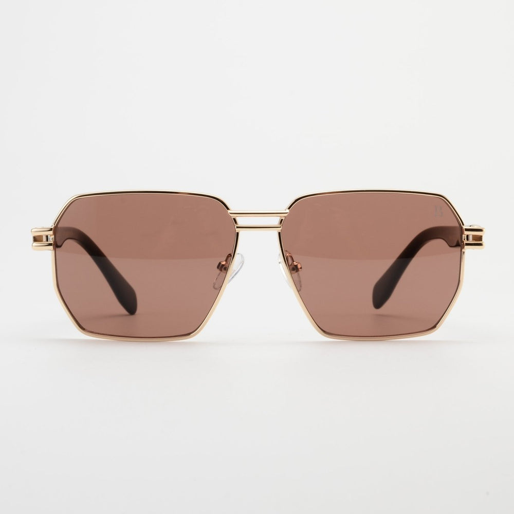 Harper M': Lunettes de soleil de luxe Marron - Bleather Maroc