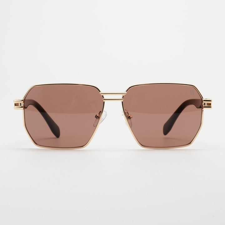 Harper M': Lunettes de soleil de luxe Marron - Bleather Maroc