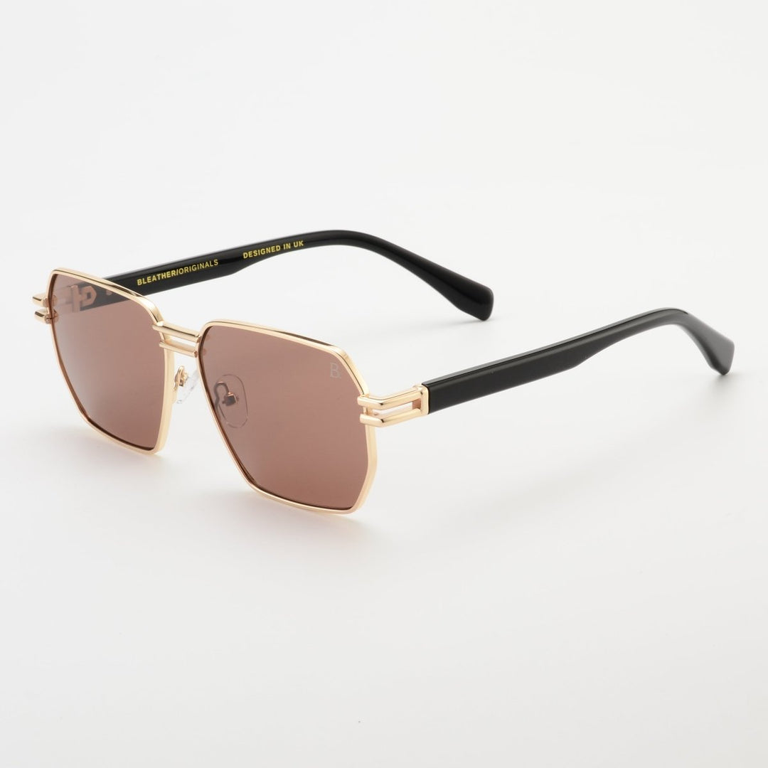 Harper M': Lunettes de soleil de luxe Marron - Bleather Maroc