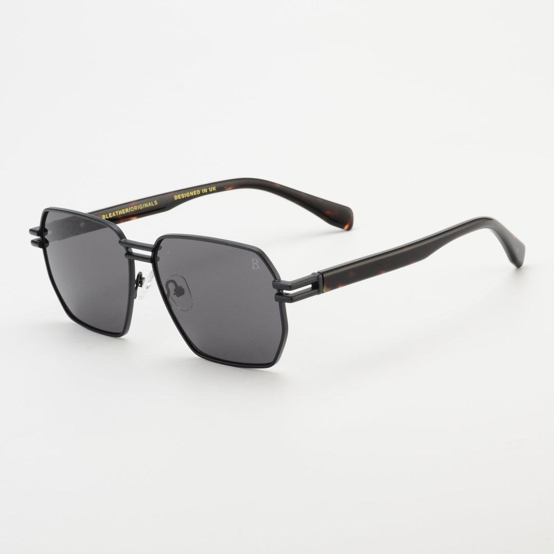 Harper M': Lunettes de soleil de luxe Noir - Bleather Maroc