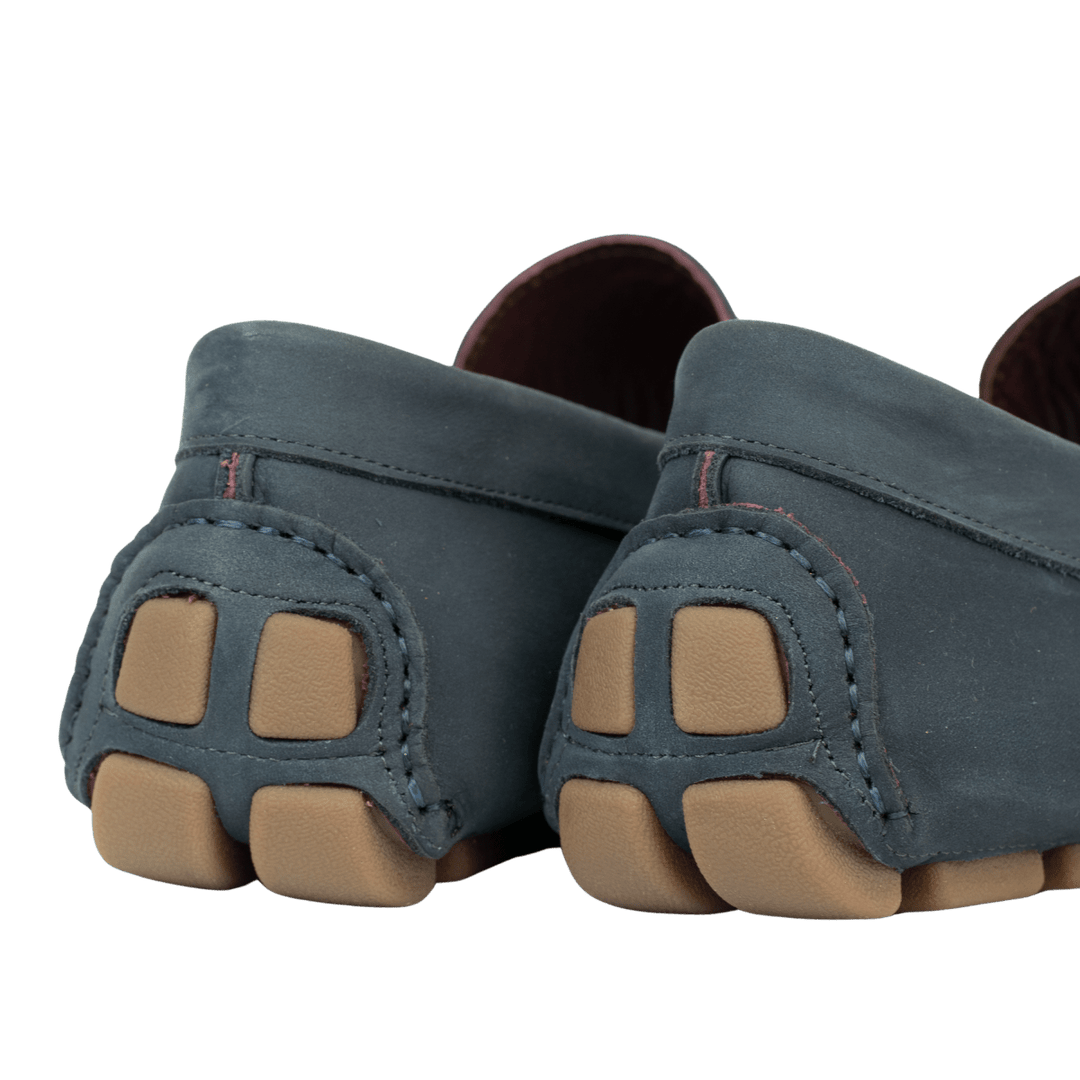 Harvey : Mocassin Homme - Nubuck Bleu Persan - Bleather Maroc