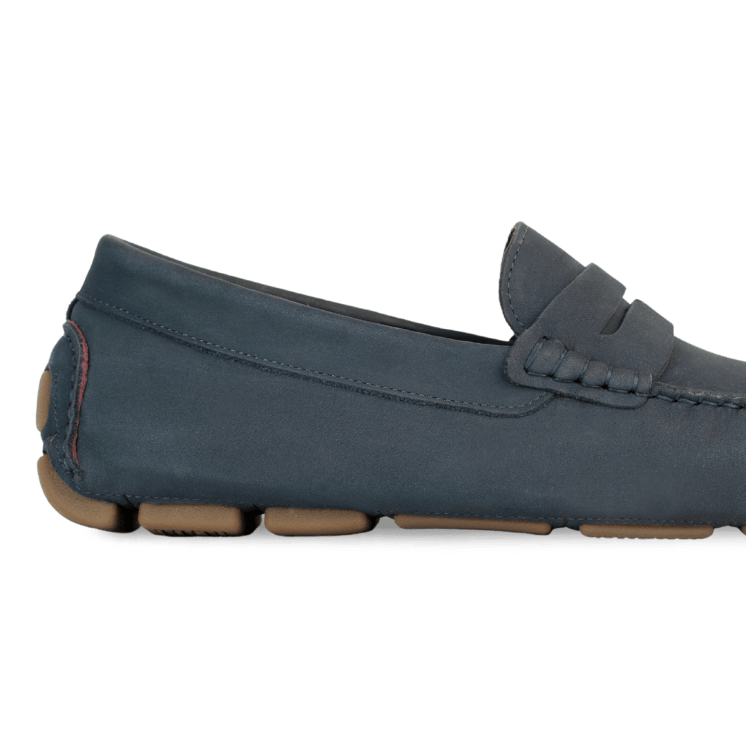 Harvey : Mocassin Homme - Nubuck Bleu Persan - Bleather Maroc