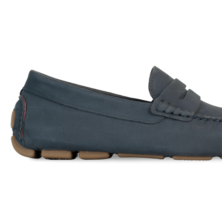 Harvey : Mocassin Homme - Nubuck Bleu Persan - Bleather Maroc