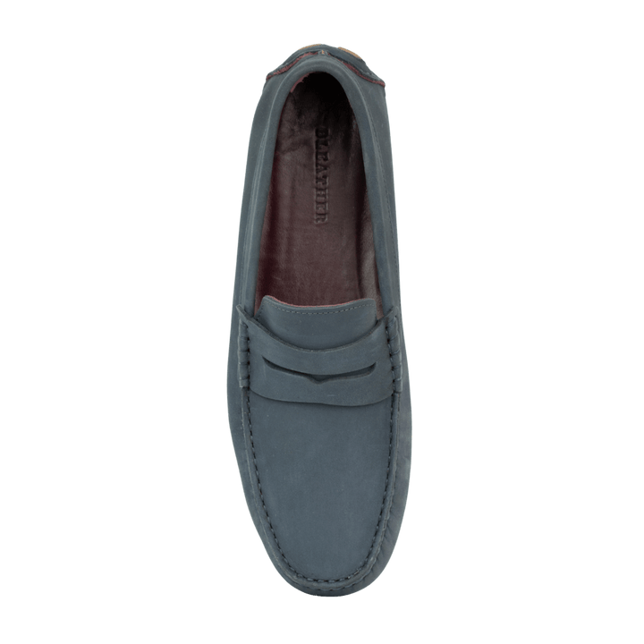 Harvey : Mocassin Homme - Nubuck Bleu Persan - Bleather Maroc