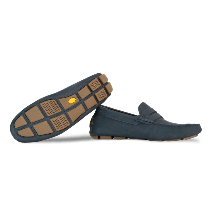 Harvey : Mocassin Homme - Nubuck Bleu Persan - Bleather Maroc