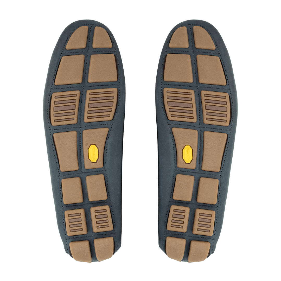 Harvey : Mocassin Homme - Nubuck Bleu Persan - Bleather Maroc