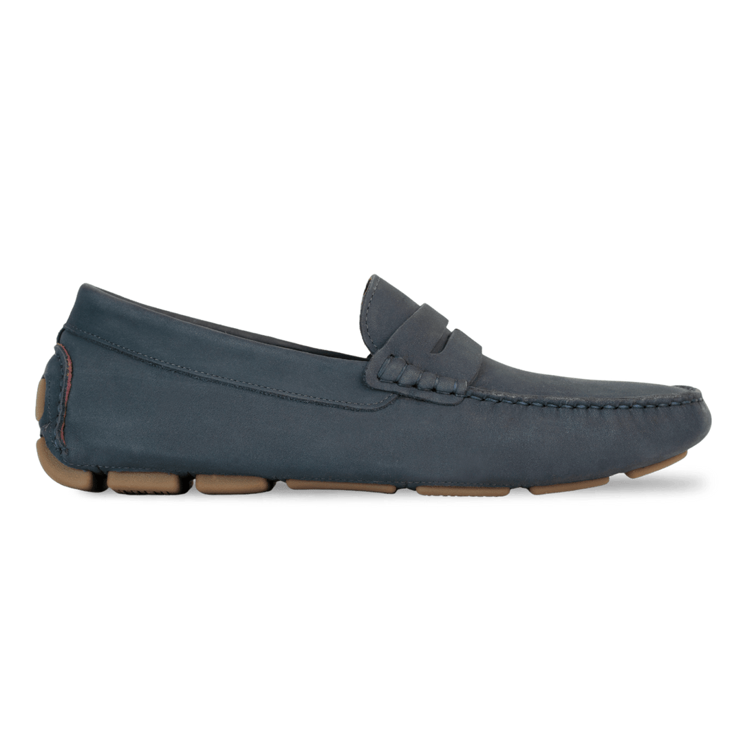 Harvey : Mocassin Homme - Nubuck Bleu Persan - Bleather Maroc