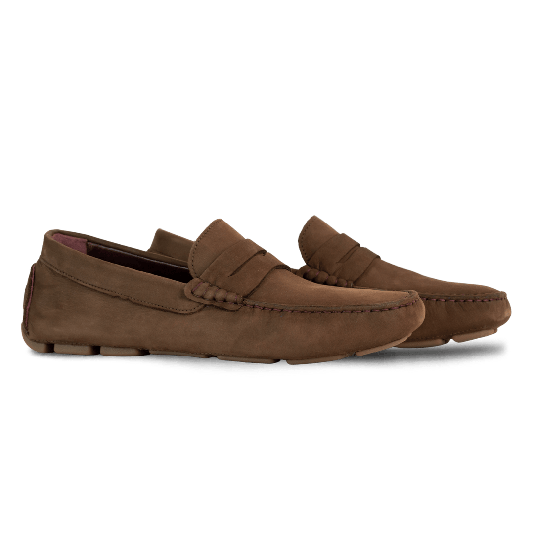 Harvey : Mocassin Homme - Nubuck Marron - Bleather Maroc