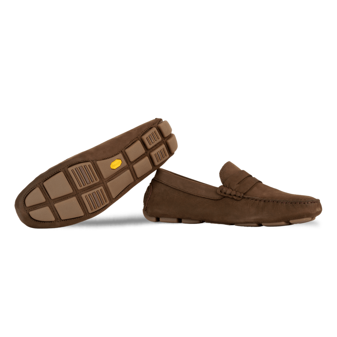Harvey : Mocassin Homme - Nubuck Marron - Bleather Maroc