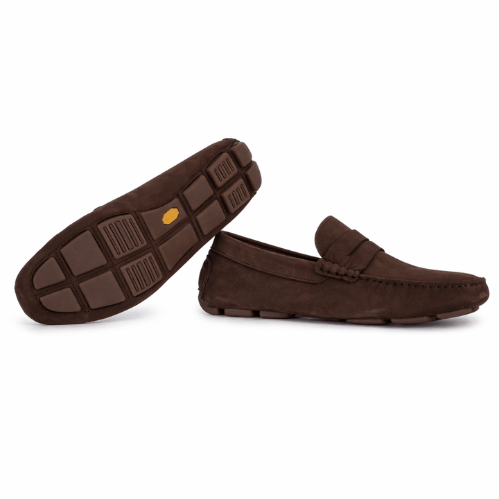 Harvey : Mocassin Homme - Nubuck Marron - Bleather Maroc
