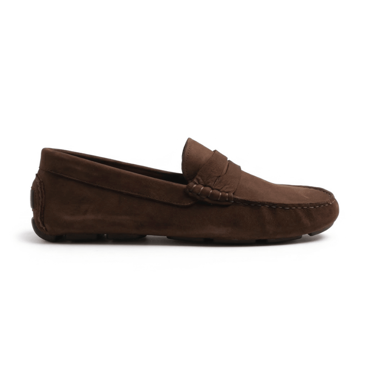 Harvey : Mocassin Homme - Nubuck Marron Semelle noir - Bleather Maroc
