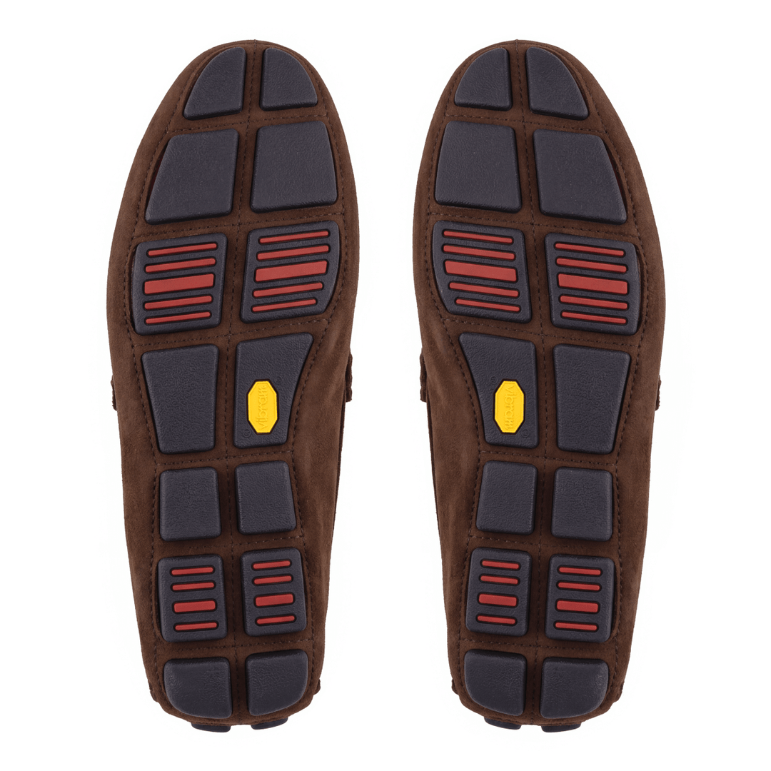 Harvey : Mocassin Homme - Nubuck Marron Semelle noir - Bleather Maroc