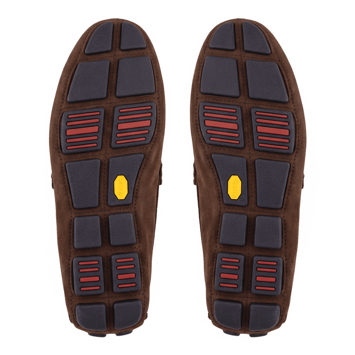 Harvey : Mocassin Homme - Nubuck Marron Semelle noir - Bleather Maroc