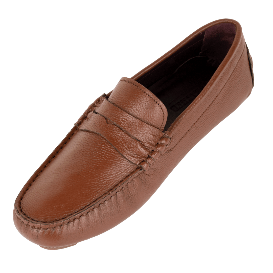 Harvey : Mocassin Homme - Tabac grainé - Bleather Maroc