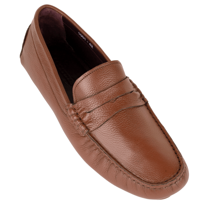 Harvey : Mocassin Homme - Tabac grainé - Bleather Maroc