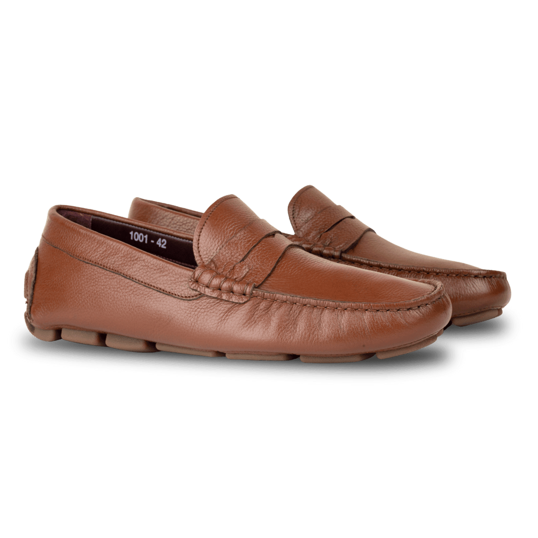 Harvey : Mocassin Homme - Tabac grainé - Bleather Maroc